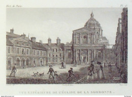 France (75)  6ème Eglise De La Sorbonne 1824 - Estampes & Gravures