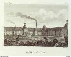France (75) 10ème Hôpital Saint-Louis 1824 - Stiche & Gravuren