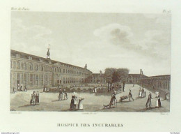 France (75)  7ème Hôpital Laennec Des Incurables 1824 - Stiche & Gravuren