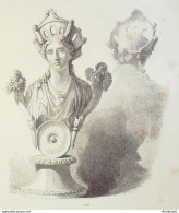 Italie Buste En Bronze De La Déesse Cibèle - Prints & Engravings