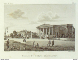 France (75)  7ème Palais Corps Législatif Sénat 1824 - Prenten & Gravure