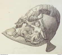 Italie Casque En Fer Ciselé XVIème S - Prints & Engravings