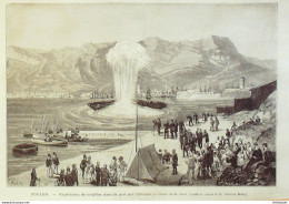 France (83) Toulon Port Explosion De Torpilles 1876 - Stiche & Gravuren