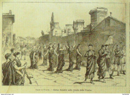 Italie Pompei Fêtes Corteo Cortège Funèbre 1876 - Prints & Engravings