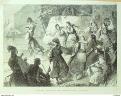 Grèce Dance Romaika 1883 - Prenten & Gravure