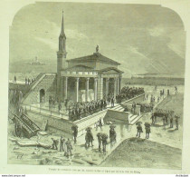 Italie Milan Temple De Crémation 1868 - Estampes & Gravures