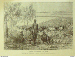 Afrique Du Sud Cafres Zoulous Attelage 1875 - Estampes & Gravures