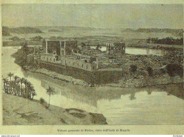 Egypte Philae Ile De Biggeh 1863 - Stiche & Gravuren