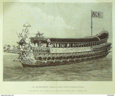 Italie Bucentaure Vaisseau A L'arsenal 1872 - Estampes & Gravures
