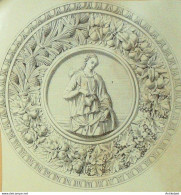 Italie Medaillon La Tempérance Céramique 15ème 1867 - Stiche & Gravuren