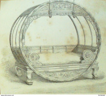Chine Lit En Bois 18ème 1871 - Prints & Engravings