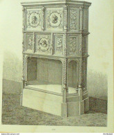 Credence En Bois Sculpté Sous Louis Xii 1869 - Prenten & Gravure