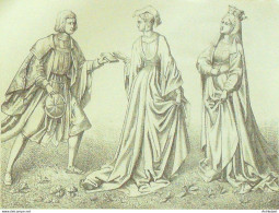  Pays-Bas Costumes Tapisserie 1879 - Stiche & Gravuren
