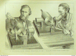 Phonographe Invention 1871 - Prenten & Gravure