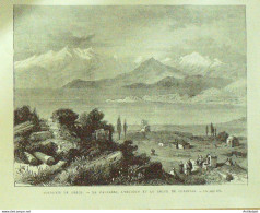 Grèce Corinthe Helicon Le Parnasse 1870 - Estampes & Gravures