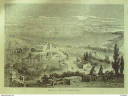 Jerusalem Panorama De Galilée 1871 - Estampes & Gravures
