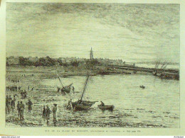 France (29) Roscoff Bains De Mer 1877 - Estampes & Gravures