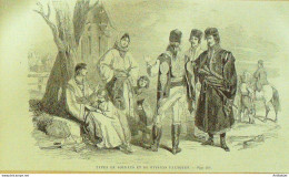 Croatie Soldats Et Paysans Vallaques 1866 - Stiche & Gravuren
