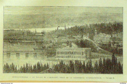 Turquie Constantinople Plais De L'amirauté 1877 - Prenten & Gravure