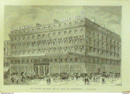 France (93) Saint-Denis Magasins De La Ville 1872 - Estampas & Grabados