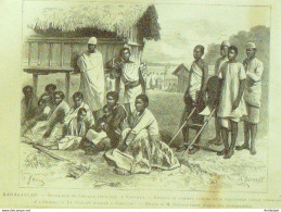 Madagascar Sakalave Vohemar Villageois 1875 - Stiche & Gravuren