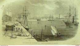 Angleterre Southampton Les Docks 1873 - Stiche & Gravuren