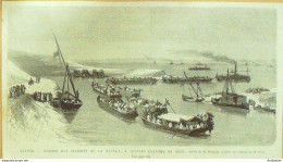 Egypte Pelerins De La Mecque Hysthme De Suez 1874 - Stiche & Gravuren