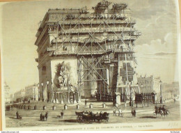 France (75) 17ème Arc De Triomphe Place De L'étoile 1875 - Stiche & Gravuren