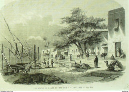 Egypte Alexandrie Canal De Mahmoud 1865 - Stiche & Gravuren