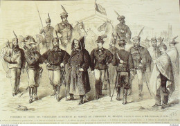 Autriche Uniformes D'un Corps De Volontaires Présents Au Mexique 1868 - Estampas & Grabados