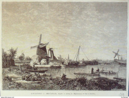 Pays Bas Amsterdam L'overtoon 1876 - Prenten & Gravure