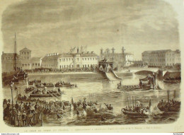 France (50) Cherbourg L'arsenal Le Port Maritime 1870 - Estampes & Gravures