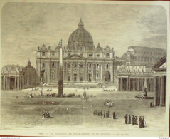 Italie Rome Basilique St Pierre Et Vatican 1872 - Stiche & Gravuren