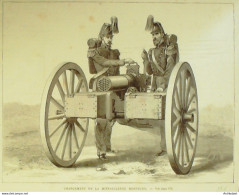 Militaria Mitrailleuse Montigny 1874 - Stiche & Gravuren