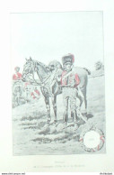 Costume Militaire Officier D'élite Du 4ème De Hussards En 1807 Signé Maurice Orange - Prints & Engravings