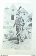 Costume Militaire Officier Du 5ème Régiment De Chasseurs En 1803 Signé Maurice Orange - Stiche & Gravuren