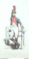 Costume Militaire Officier Du 7ème De Dragons En 1805 Signé Charles Morel - Estampes & Gravures