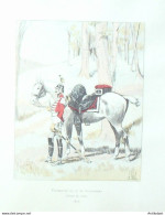 Costume Militaire Trompette Du 4ème De Cuirassiers En 1810 Signé Louis Vallet - Stiche & Gravuren