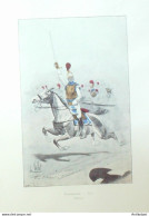 Costume Militaire Carabinier En 1812 Signé Louis Vallet - Prints & Engravings