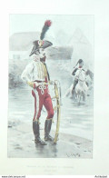 Costume Militaire Officier Du 12ème Régiment De Chasseurs En 1802 Signé Maurice Orange - Estampes & Gravures