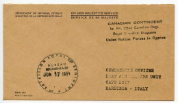 Cyprus 1964 Military Cover - United Nations Forces In Cyprus, Canadian Contingent; 1st Battalion Royal 22nd Regiment - Storia Postale
