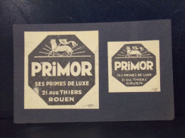 259 CHROMOS . PUBLICITE. PRIMOR SES PRIMES DE LUXE . 21 RUE THIERS . ROUEN - Advertising