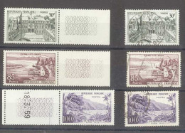 Yvert  1192 à 1194 - Série Touristique - Série De 3 Timbres Neufs Sans Traces De Charnières (BDF)  + 3 Timbres Oblitérés - Unused Stamps