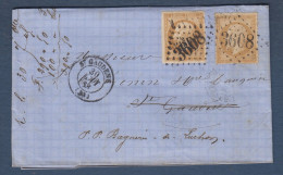 Napoléon   N° 13B Et N° 21 Sur Lettre De St Gaudens - 1853-1860 Napoléon III