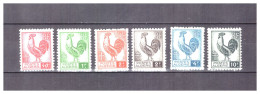 ALGERIE     . N °  218 / 223 .  SERIE   COQ     NEUVE    *  . SUPERBE . - Unused Stamps