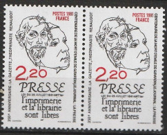 N° 2143 Centenaire Des Lois De La Liberté De La Presse Belle Paire De 2Timbres Neif Impeccable - Nuovi