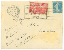 P3490 - FRANCE 29.3.24, MIXED TWIN VALUES, OLYMPIC AND CERES DEFINITIVESTAMPS, TO MAKE THE 0,50 RATE TO BLERE. - Estate 1924: Paris
