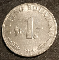 BOLIVIE - BOLIVIA - 1 PESO BOLIVIANO 1974 - KM 192 - Bolivië
