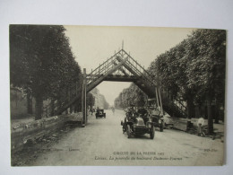 Cpa...circuit De La Presse 1907...Lisieux...la Passerelle Du Boulevard Duchesse-fournet...animée...(automobiles).. - Lisieux