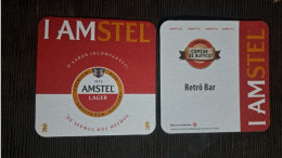 AMSTEL BRAZIL BREWERY  BEER  MATS - COASTERS # BAR RETRO   Front And Verse - Beer Mats